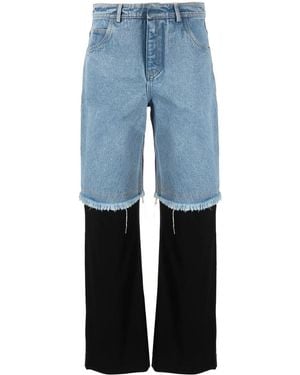 【Christopher Esber】 Duke Splice layeredストレートジーンズ Duke Splice layered straight jeans in blue - Christopher