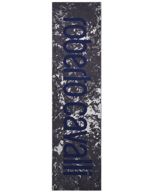 Roberto Cavalli Appaloosa-Print Logo Scarf - Blue