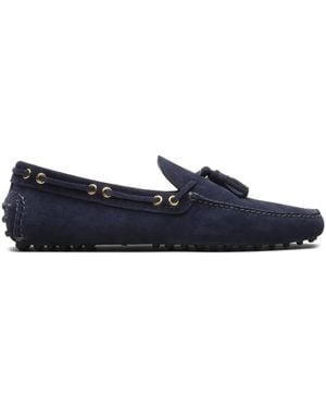Car Shoe Tassel-Detail Suede Boat Shoes - Blue