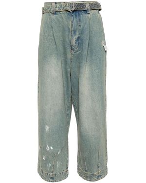 Musium Div. Vaqueros anchos con cinturón - Azul