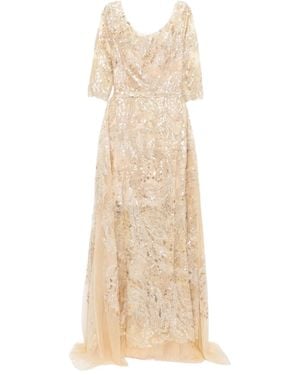 Saiid Kobeisy Sequin-Embroidered Dress - Natural