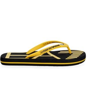 EA7 Tongs À Plaque Logo - Jaune