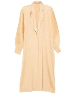 Pleats Please Issey Miyake December Mantel - Weiß