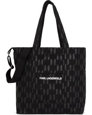 Karl Lagerfeld Extra Large K/Monogram Tote Bag - Black