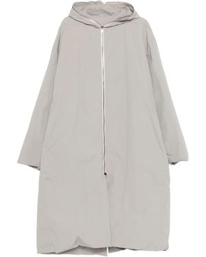 Rick Owens Zip-Fastening Hooded Coat - Gray