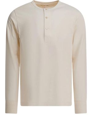Merz B. Schwanen Button-Up Long-Sleeve T-Shirt - White