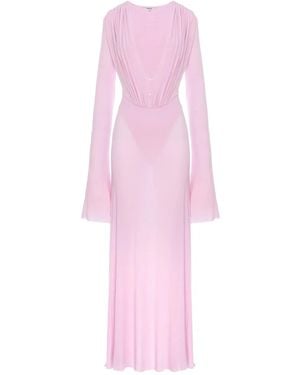 MANURI Suki Draped Long Dress - Pink