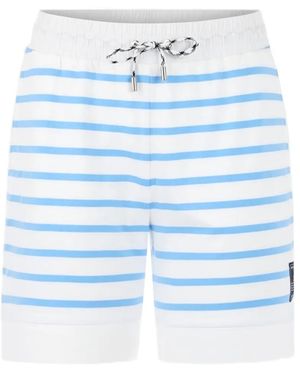 Marc Cain Striped Drawstring-Waist Shorts - Blue
