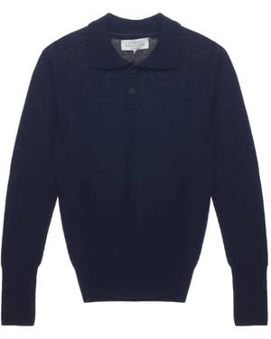 Studio Nicholson Polo-Neck Wool Polo Shirt - Blue