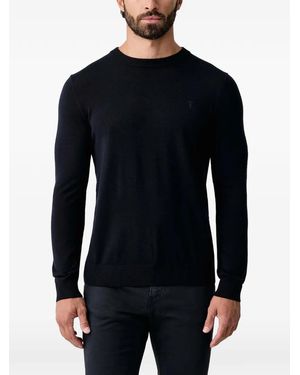 Trussardi Felpa Girocollo Con Logo Ricamato - Nero