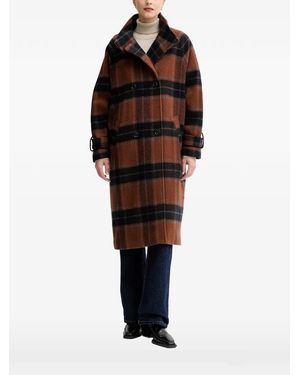 Sessun Bleechecks Checked-Pattern Coat - Black