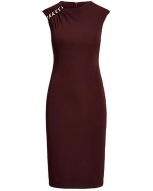 Ralph Lauren Ruched Chain Dress - Red