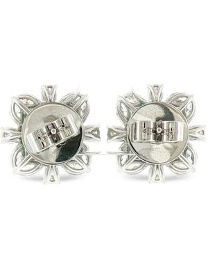 HYT Jewelry Emerald And Diamond Stud Earrings - White