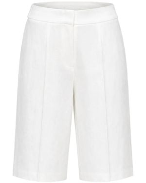 BOSS Short À Plis Marqués - White