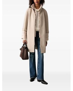 Joop! Layered Zip-Up Coat - Natural