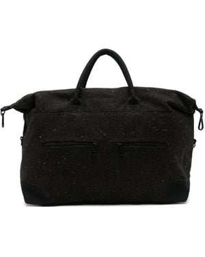 Les Deux Herringbone-Weave Wool Holdall - Black