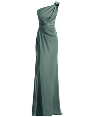Gemy Maalouf One-Shoulder Satin Maxi Dress - Green