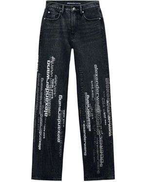 Alexander Wang Ez Logo-Print Jeans - Blue