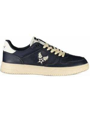 Avirex Logo-Patch Panelled Trainers - Blue