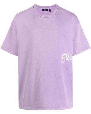 FIVE CM Peace Cotton T-Shirt - Purple