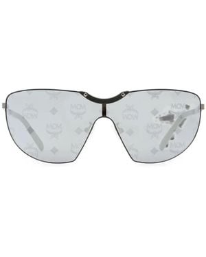 MCM Monogram-Print Shield-Frame Sunglasses - Gray