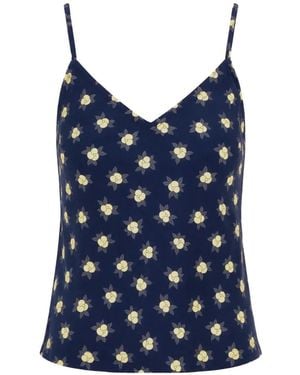 Laura Urbinati Camellia-Print Blouse - Blue