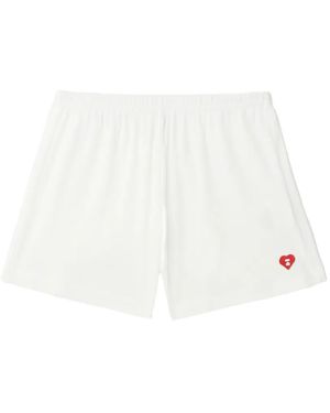 AAPE BY A BATHING AP Heart-Motif Cotton Shorts - White