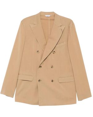 Boglioli Blazer Croisé À Revers Pointus - Natural