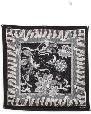 Twinset Floral-Print Scarf - Gray