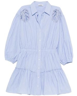 Sandro Striped-Pattern Mini Dress - Blue