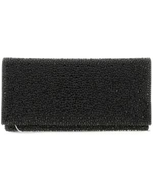 Twentyfourhaitch Bolso De Mano Siria Con Aplique De Cristales - Negro