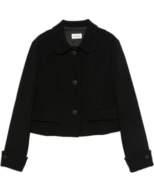 P.A.R.O.S.H. Peter Pan-Collar Button-Up Jacket - Black