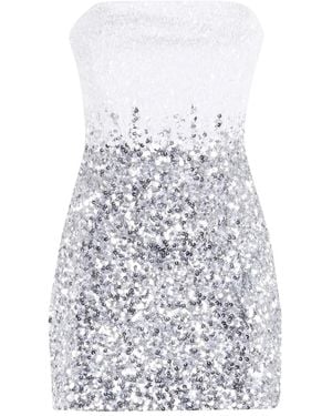 retroféte Katalina Mini-Jurk Verfraaid Met Pailletten - Wit