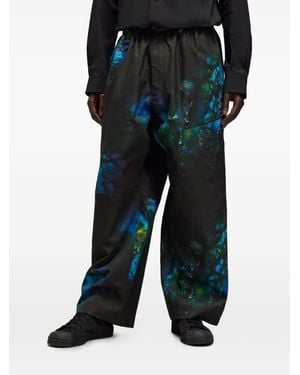 Y-3 Abstract-Print Track Trousers - Black
