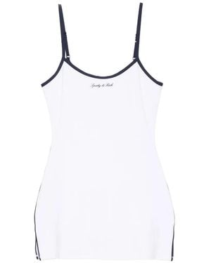 Sporty & Rich Logo-Print Mini Dress - White