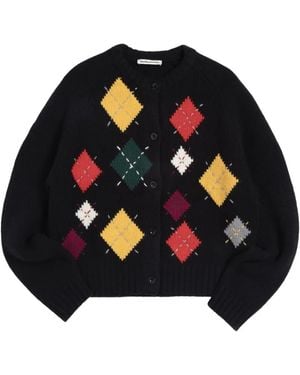 YMC Atomic Vest Met Argyle-Ruit - Blauw
