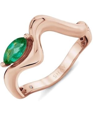 SHAY Emerald Marquise Wave Ring - Pink