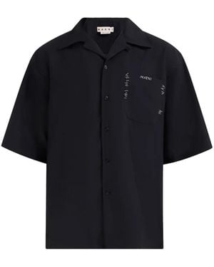 Marni Camicia Con Ricamo - Nero
