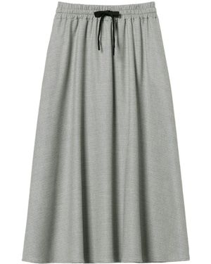 Twin Set Houndstooth Midi Skirt - Gray