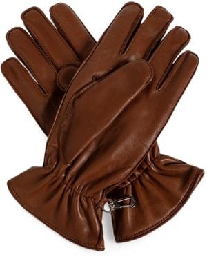 DSquared² Quilted Leather Gloves - Brown