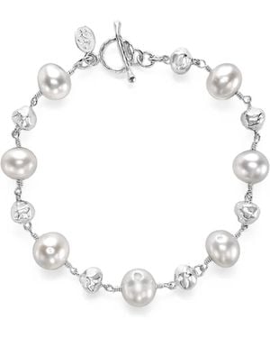 Dower & Hall Nomad Nugget Freshwater Pearl Bracelet - White