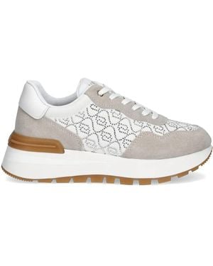 Liu Jo Logo-Rhinestone Trainers - White