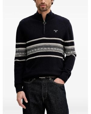 Barbour Kepwick Striped Half-Zip Sweater - Blue