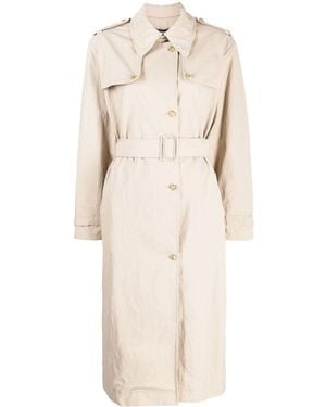 Paule Ka Belted Toile Coat - Natural