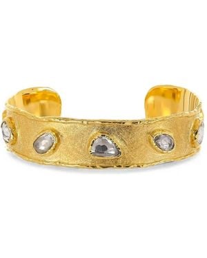 Victor Velyan Embellished Sapphire Cuff Bracelet - Metallic