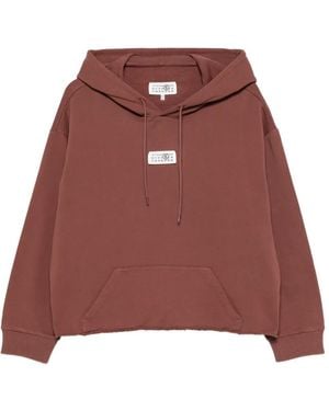 MM6 by Maison Margiela Logo-Patch Hoodie - Red