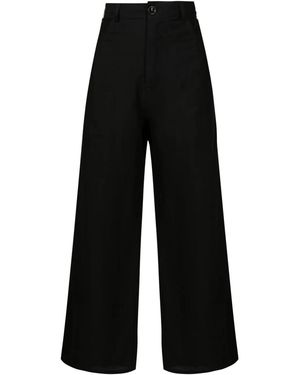 Amir Slama Wide-Leg High-Waisted Pants - Black