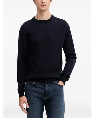 Trussardi Round-Neck Knitted Jumper - Blue