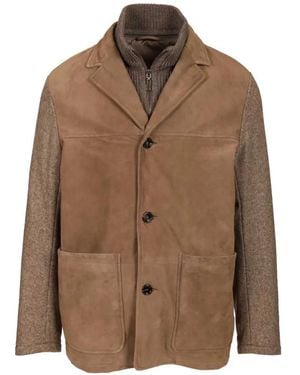 Al Duca d'Aosta Panelled Notch-Lapel Jacket - Brown