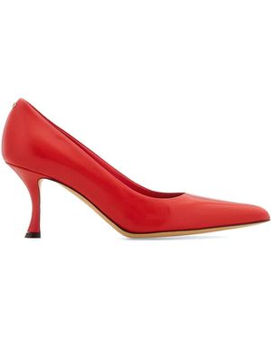 Ferragamo 70Mm Leather Court Shoes - Red